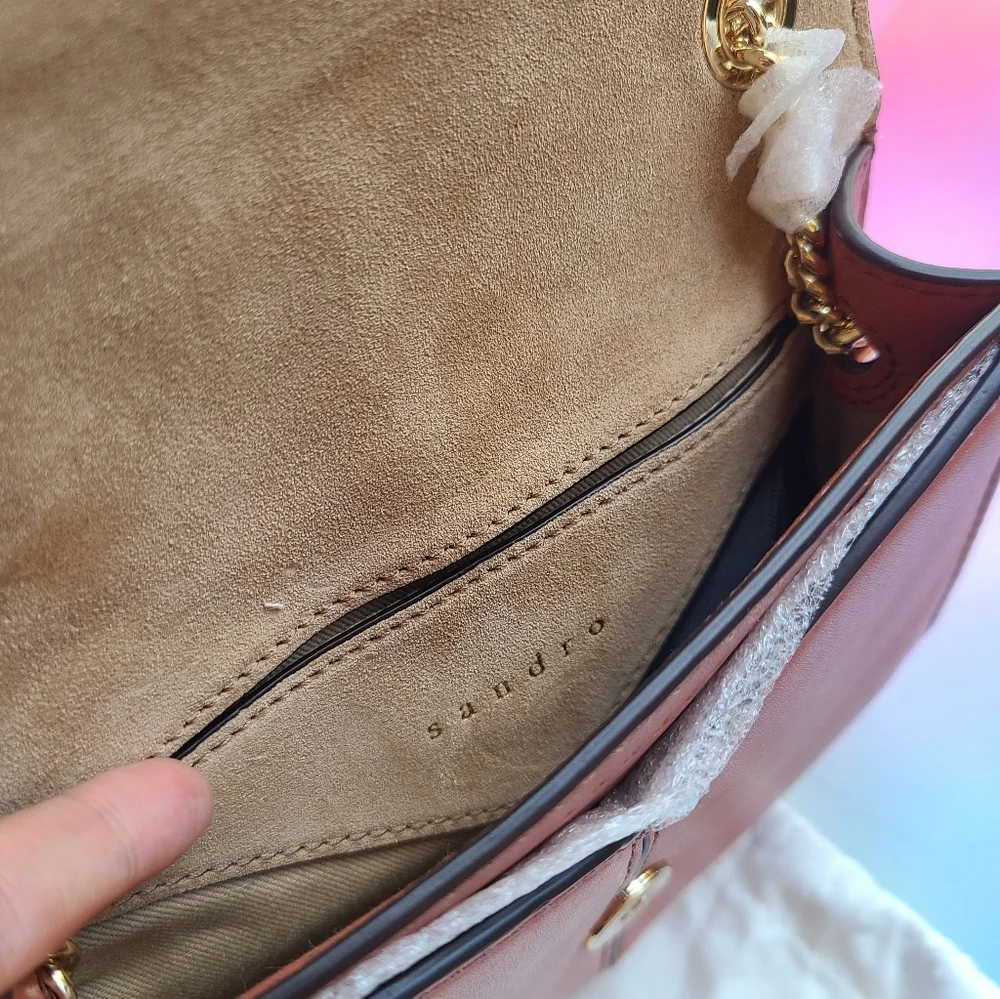 Sandro PARIS 'My Lou' Leather Crossbody Purse